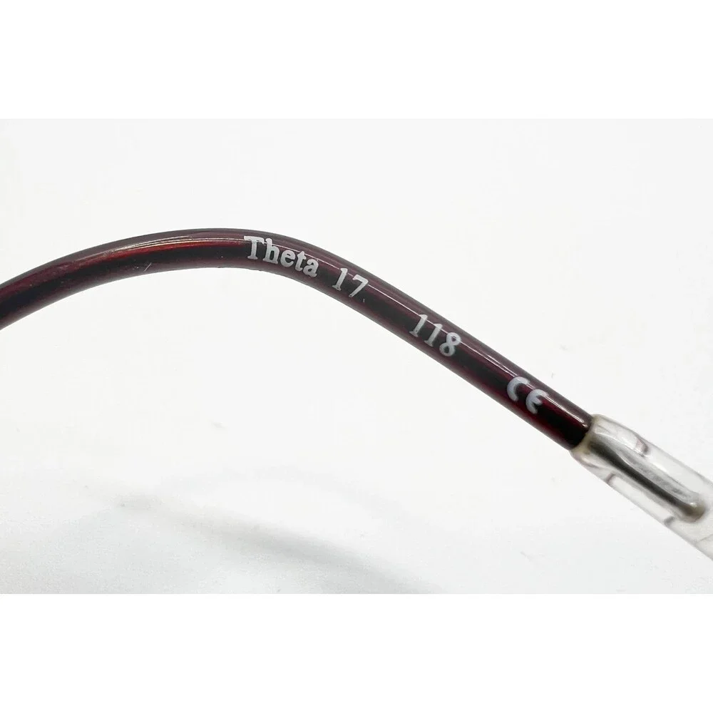 Theta Eyeglasses Frames Women Burgundy Half Rim Metal Oval 17 118 Small